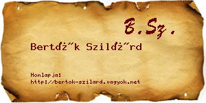 Bertók Szilárd névjegykártya
