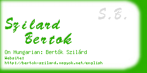 szilard bertok business card